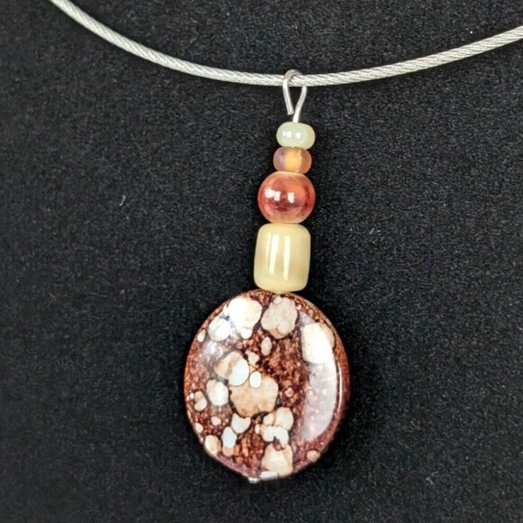 Bohemian Natural Stone Pendant Necklace - Picture 3 of 5